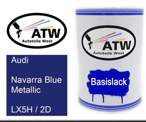 Audi, Navarra Blue Metallic, LX5H / 2D: 500ml Lackdose, von ATW Autoteile West.